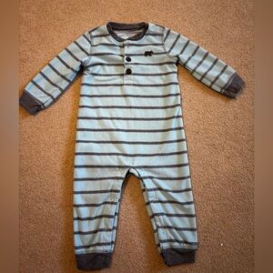 Carter’s Fleece Striped Blue and Gray Kids One Piece